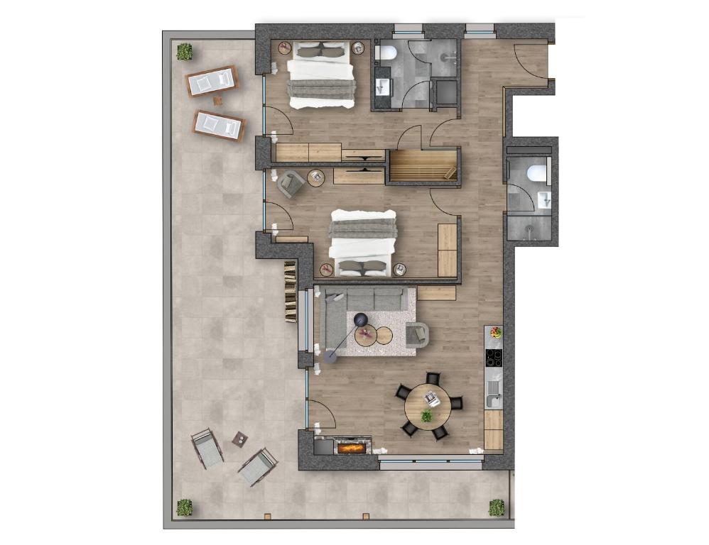Půdorys ubytování Balma Restaurant Suites