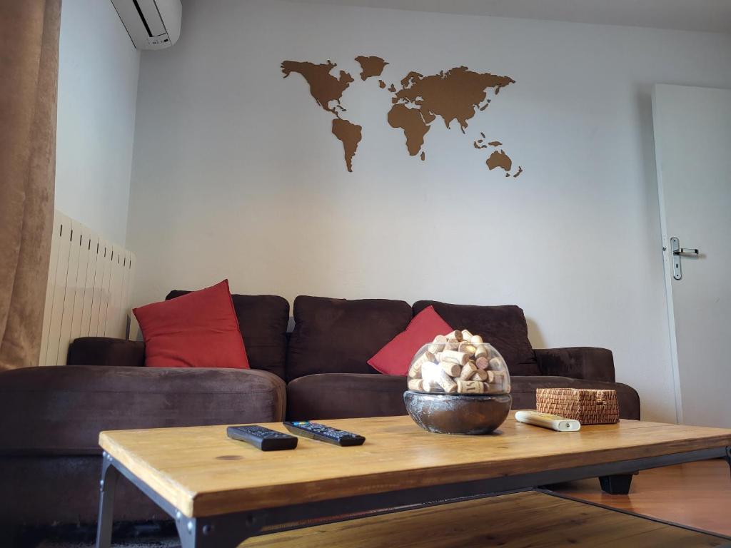 Posezení v ubytování Appartement chaleureux vue panoramique