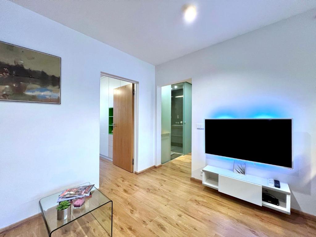 Telewizja i/lub zestaw kina domowego w obiekcie Jana's apartment, free parking