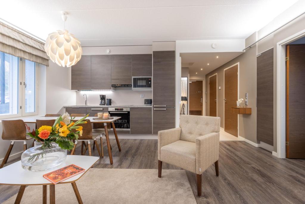 Гостиная зона в Vuokatti Booking Suites