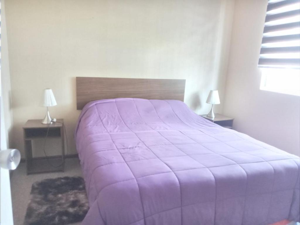 A bed or beds in a room at Se arrienda departamento en la ciudad de Chillán