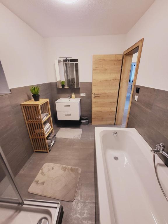Koupelna v ubytování Bergblick Wohnung Posch