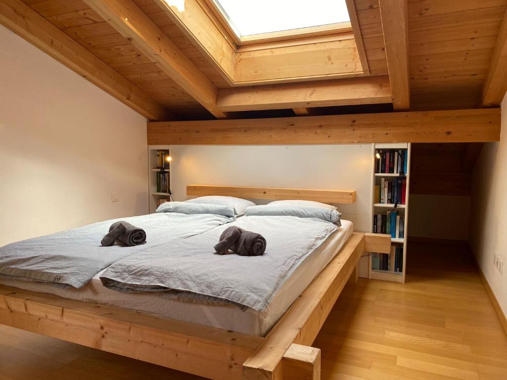 Letto o letti in una camera di Attic in the Alps