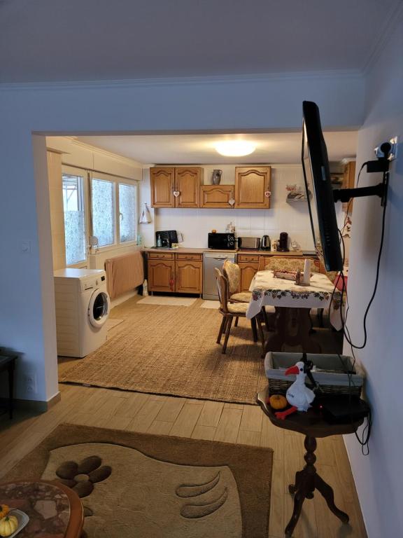 - Vistas a la sala de estar y a la cocina en Appartement Entre Strasbourg Et Colmar - Proche d'Europa Park en Sermersheim