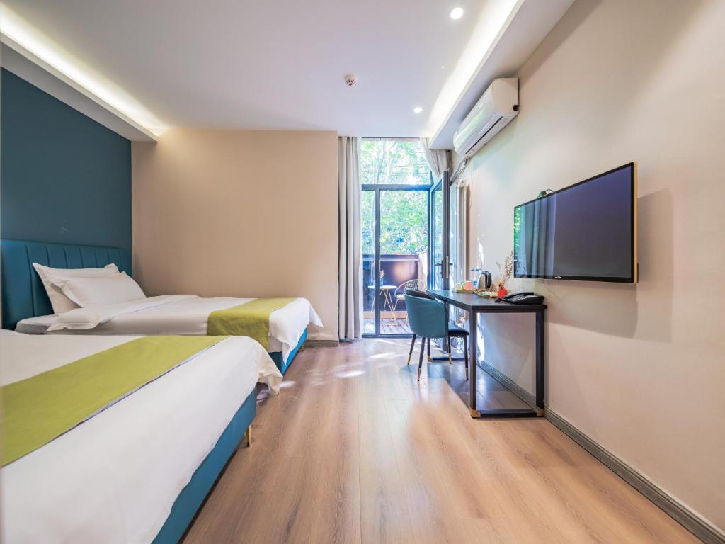 Wutong ins Designer Hotel - Deluxe Twin Sala Con Balcón