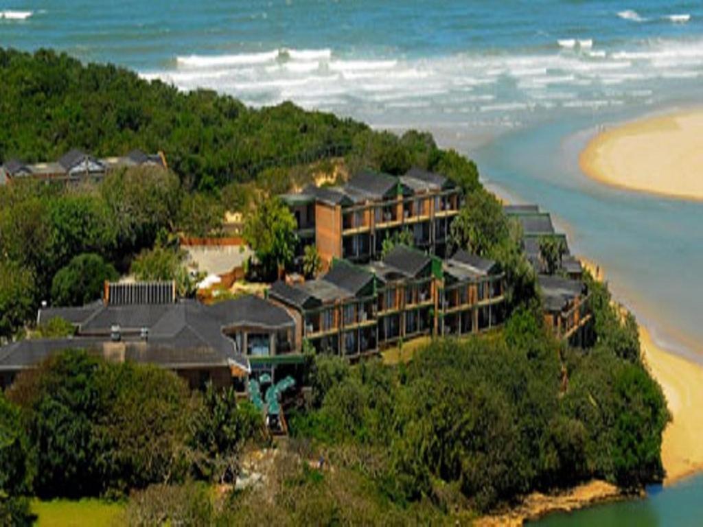 an aerial view of a resort on the beach at Blue Lagoon Hotel and Conference Centre in East London