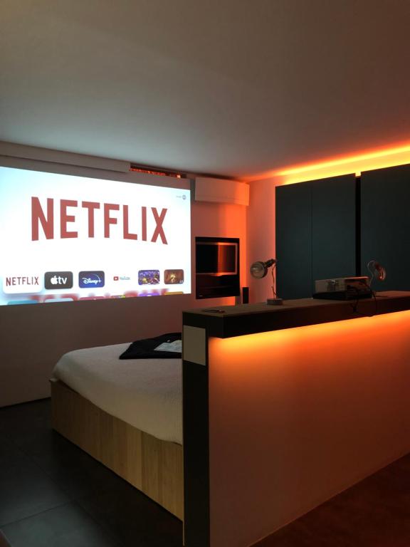 TV a/nebo společenská místnost v ubytování Loft Aan Het Water
