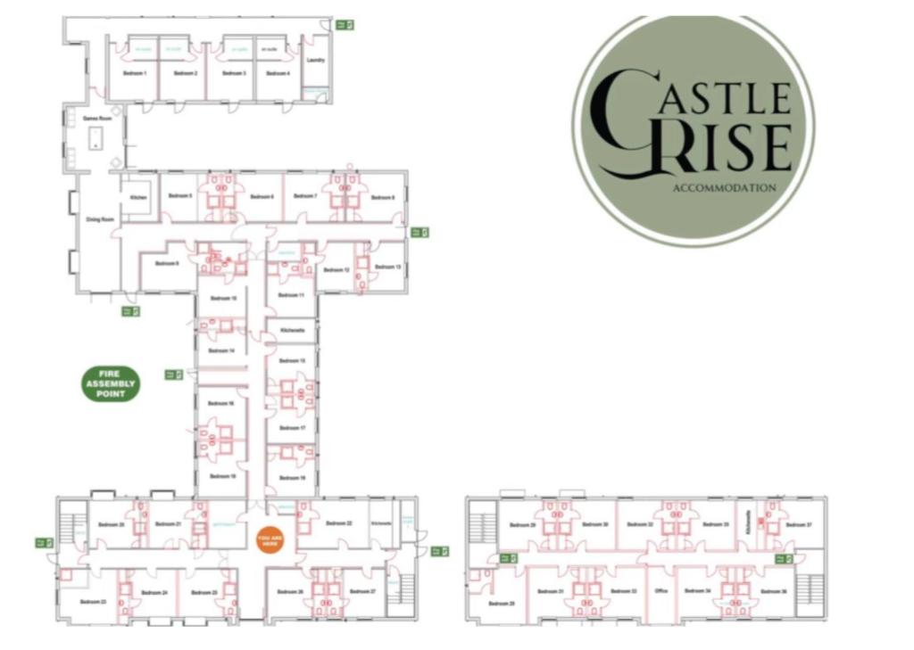 a floor plan of the castle rise synagogue at Castle Rise in Hull