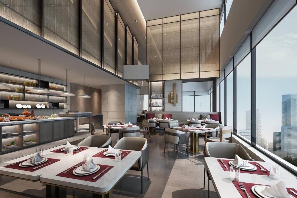 Posezení v ubytování Wuhan Marriott Hotel Hankou