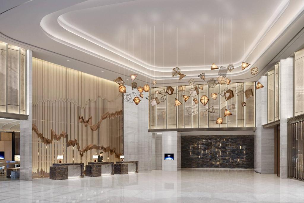 Ο χώρος του λόμπι ή της ρεσεψιόν στο Courtyard by Marriott Shanghai Songjiang