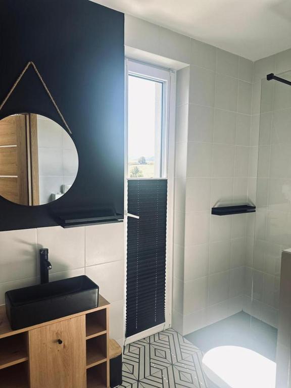 Koupelna v ubytování Śpij w Kudowie Apartament i pokoje gościnne