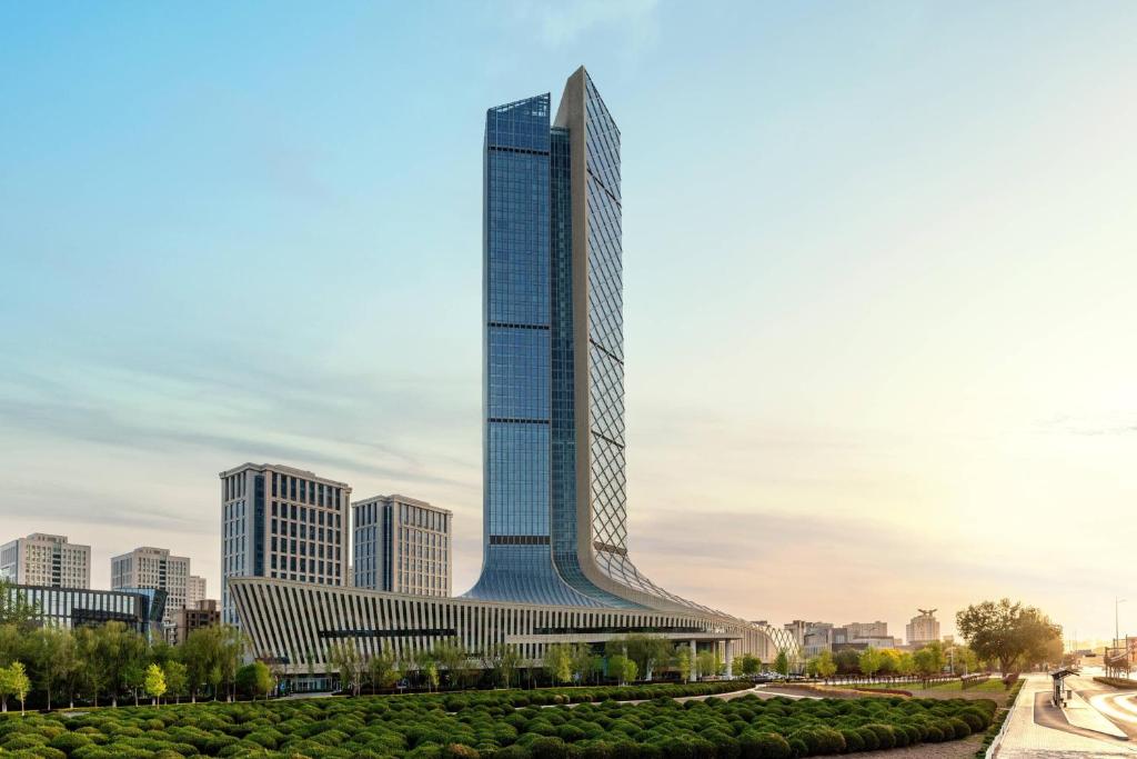 a rendering of a tall skyscraper at JW Marriott Hotel Yinchuan in Yinchuan