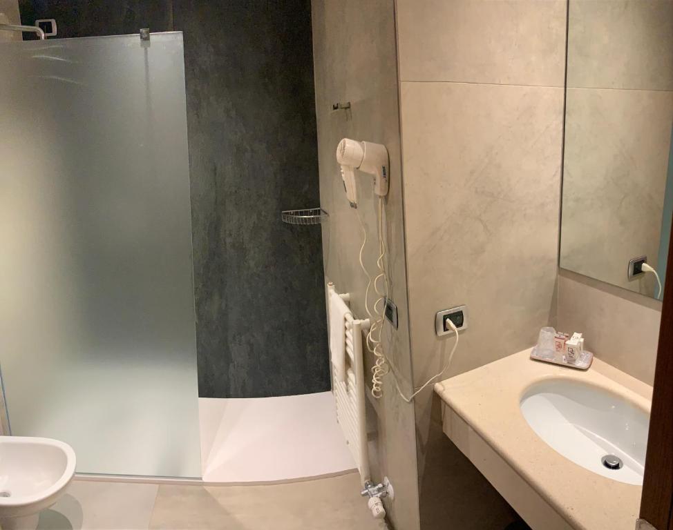 Koupelna v ubytování Hotel Corte Quadri