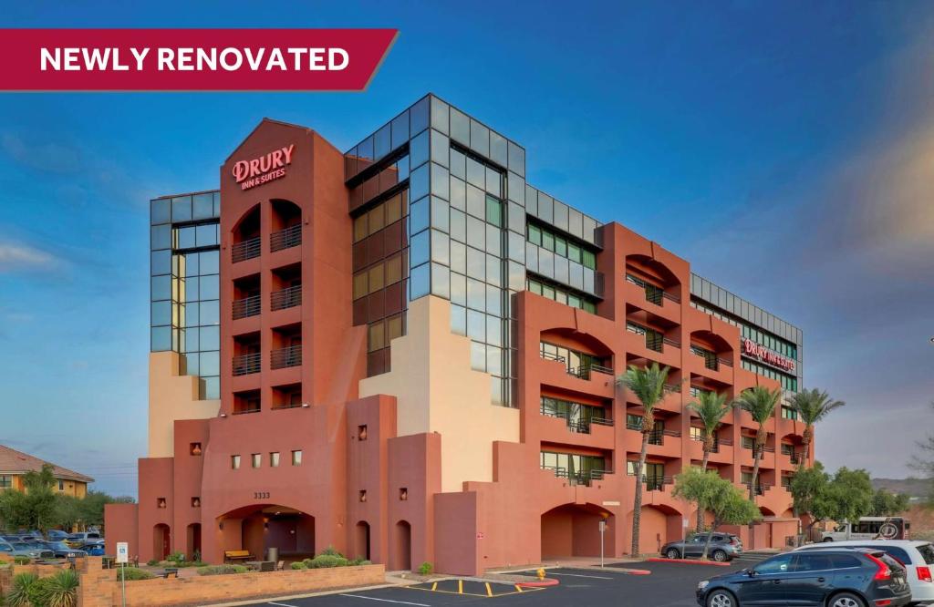 a rendering of a new serviced apartment building at Drury Inn & Suites Phoenix Airport in Phoenix