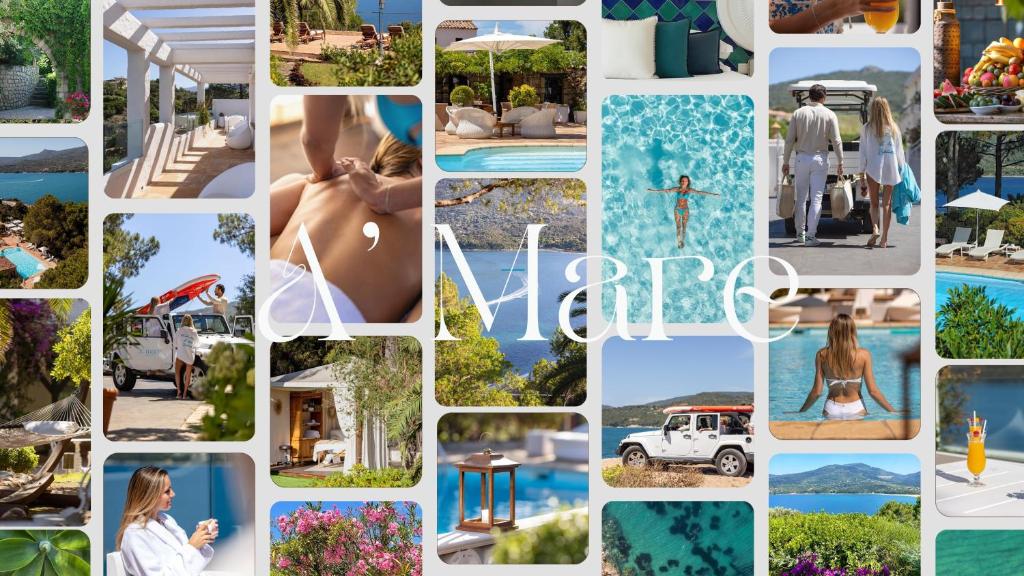 kolaż zdjęć wyspy Korus w obiekcie A'mare Corsica I Seaside Small Resort w mieście Propriano