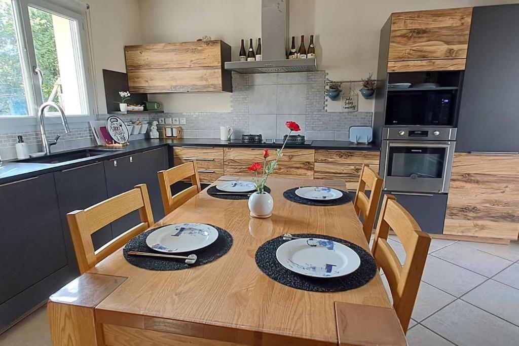 Kuchyň nebo kuchyňský kout v ubytování Villa des Climats Bourgogne