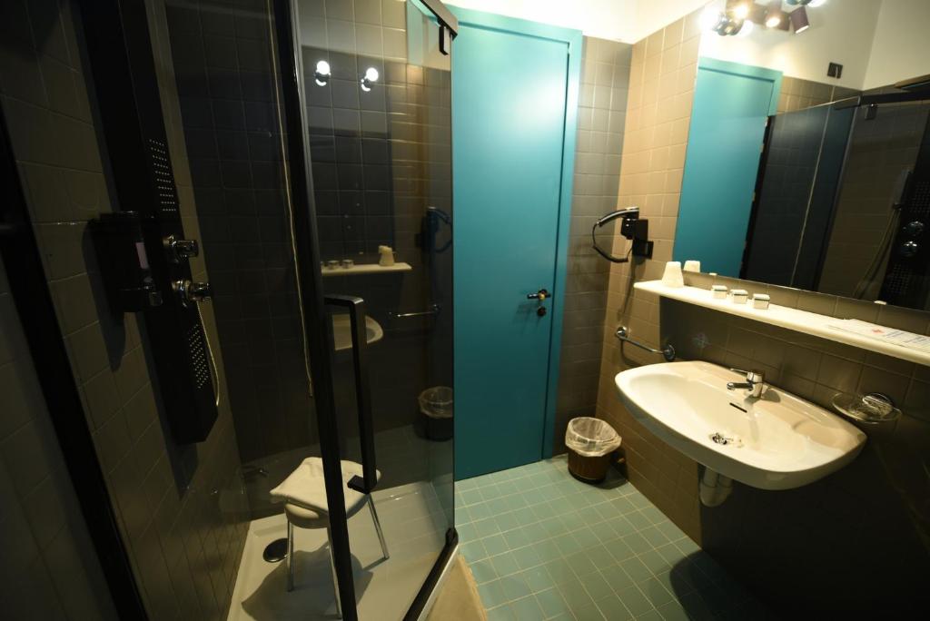 Koupelna v ubytování Hotel Celis