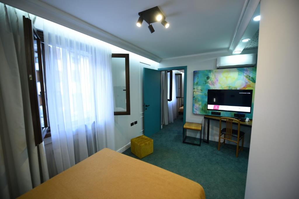 TV a/nebo společenská místnost v ubytování Hotel Celis