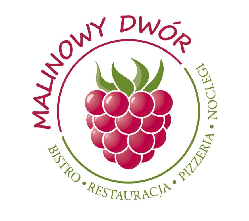 a vector illustration of a raspberry logo at Malinowy Dwór in Ruda Śląska