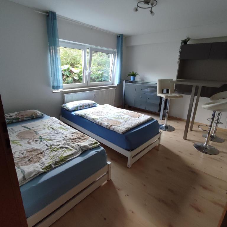 Postel nebo postele na pokoji v ubytování Siebeneichen
