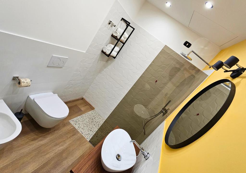 Koupelna v ubytování Hotel La Superba