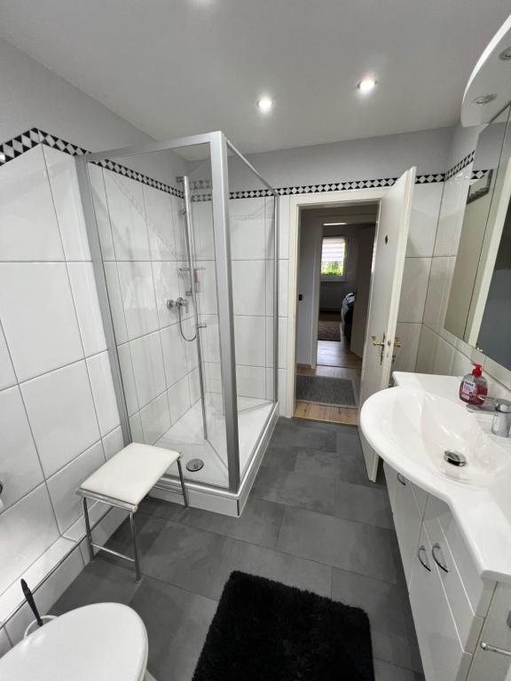 Koupelna v ubytování Ferienwohnung Traudel