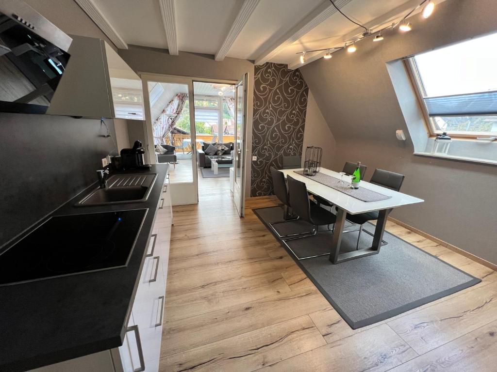Kuchyň nebo kuchyňský kout v ubytování Ferienwohnung Traudel
