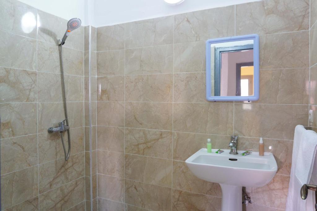 Koupelna v ubytování Hotel Warda