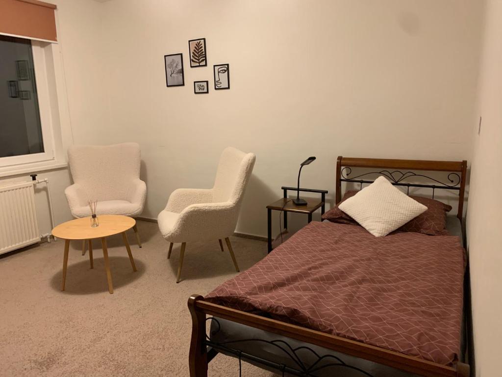 Postel nebo postele na pokoji v ubytování Apartmán Vsetín Rokytnice