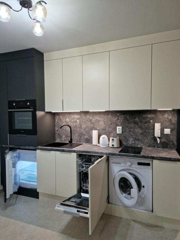 Kuchyň nebo kuchyňský kout v ubytování Polarstar 2-Zimmer Appartements