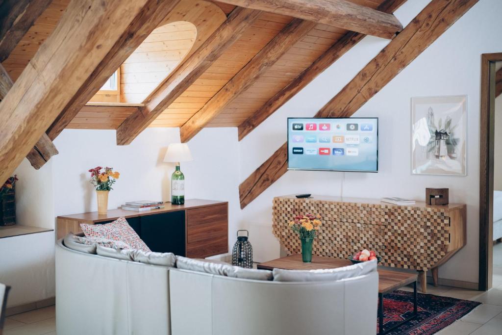 TV a/nebo společenská místnost v ubytování River Residence