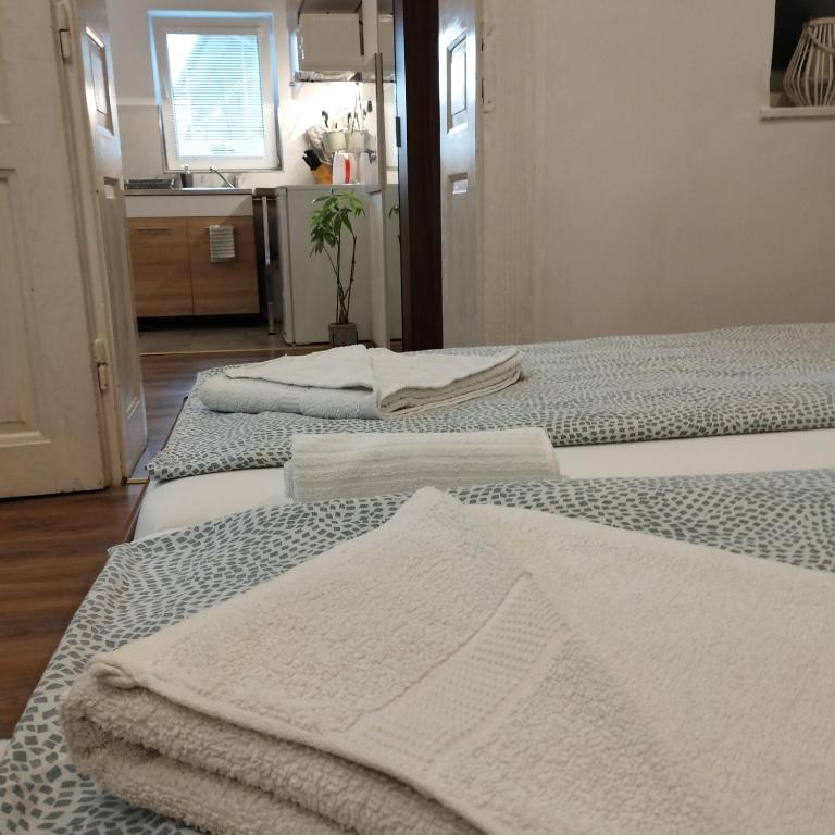 Postel nebo postele na pokoji v ubytování Apartmány 77