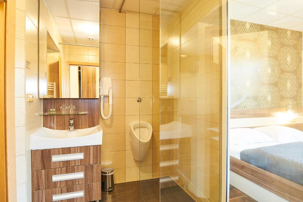 Koupelna v ubytování Wellness Hotel Kocanda