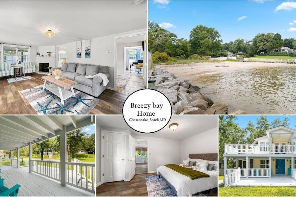 eine Collage von Bildern eines Hauses in der Unterkunft Amazing Chesapeake Views Family getaway 4brms in Chesapeake Beach