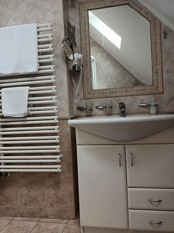 Koupelna v ubytování Pátria Panzió