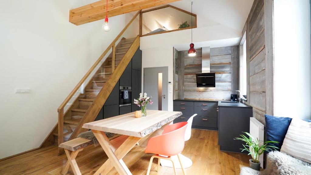Kuchyň nebo kuchyňský kout v ubytování SKOG HARRACHOV duplex apartment