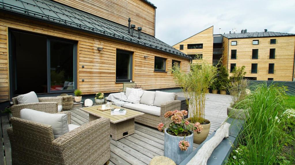 Posezení v ubytování SKOG HARRACHOV duplex apartment