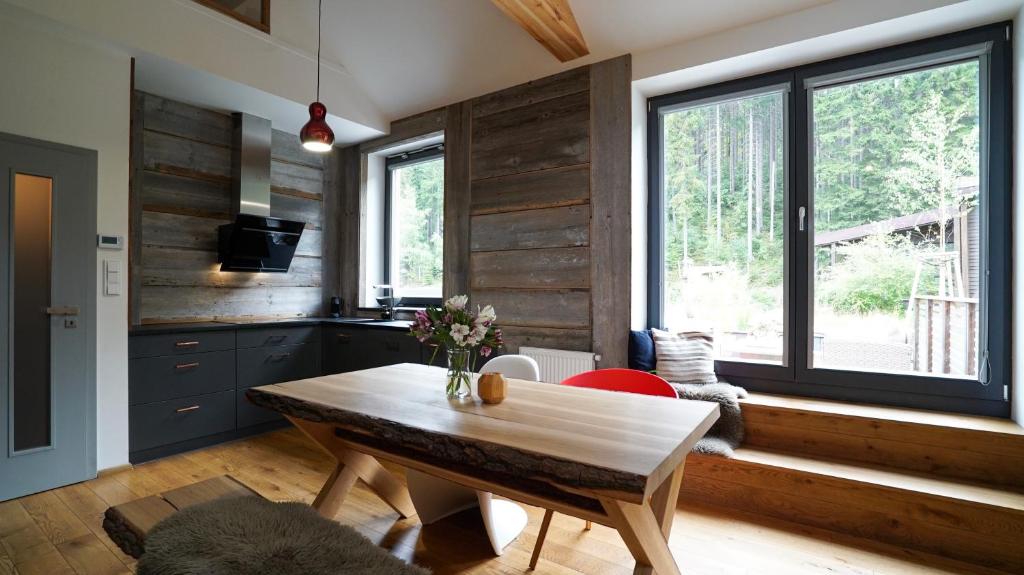 Kuchyň nebo kuchyňský kout v ubytování SKOG HARRACHOV duplex apartment