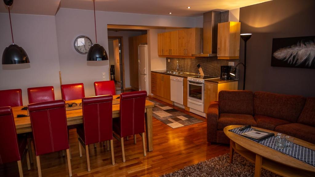 Кухня или мини-кухня в Hotell Klövsjöfjäll
