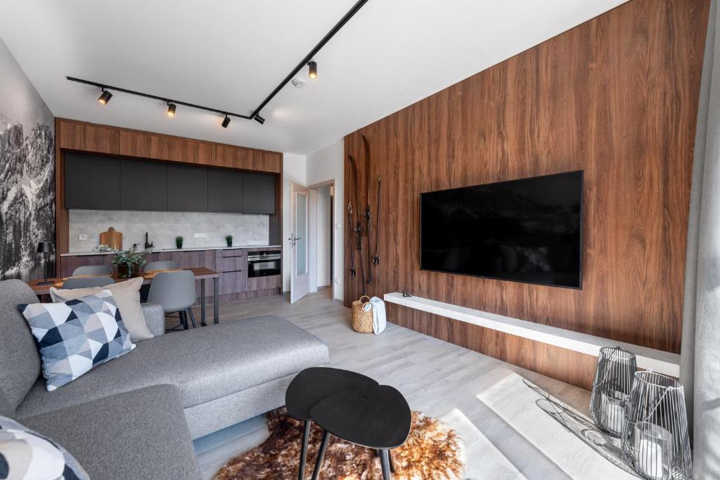 TV a/nebo společenská místnost v ubytování Apartmán nahoře v Dole