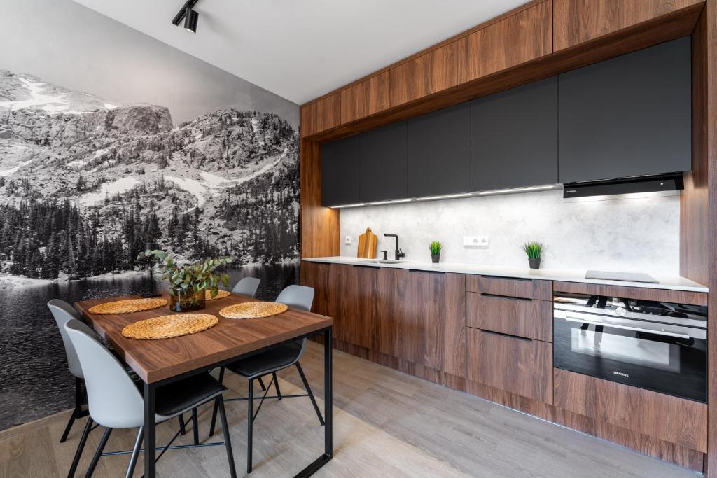 Kuchyň nebo kuchyňský kout v ubytování Apartmán nahoře v Dole