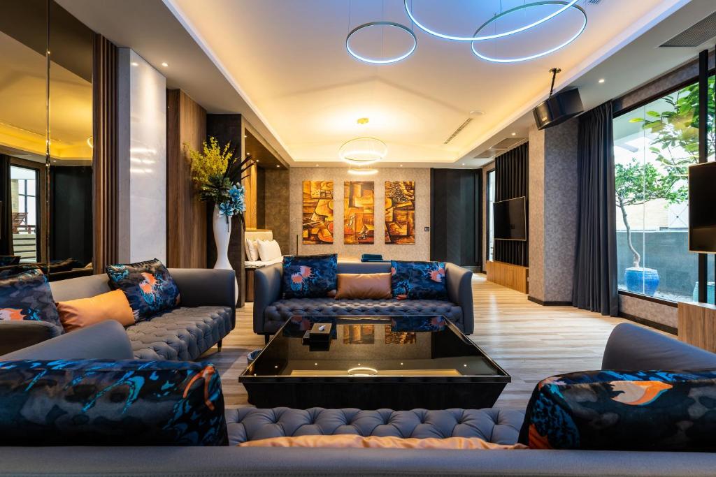 Posezení v ubytování Aquarius Motel