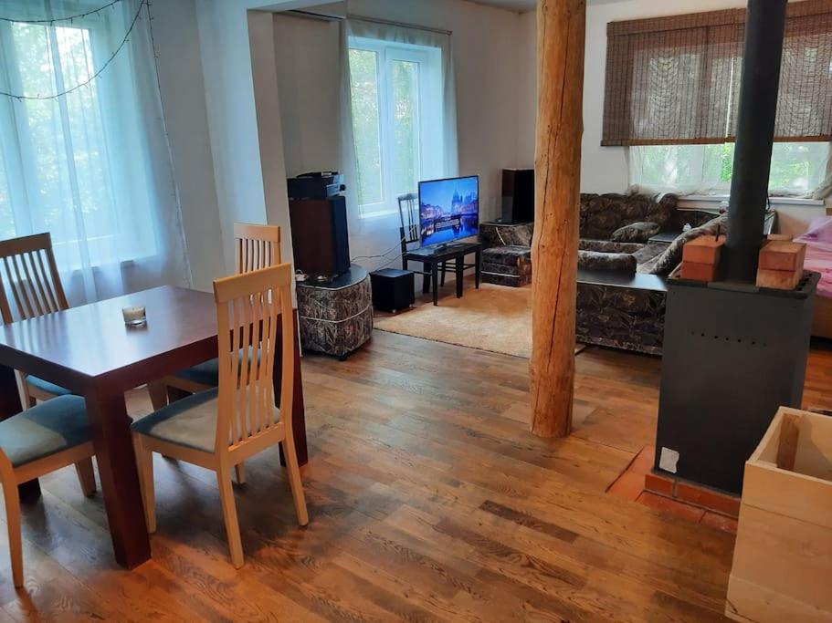 TV a/nebo společenská místnost v ubytování House with spacious garden and a simple sauna