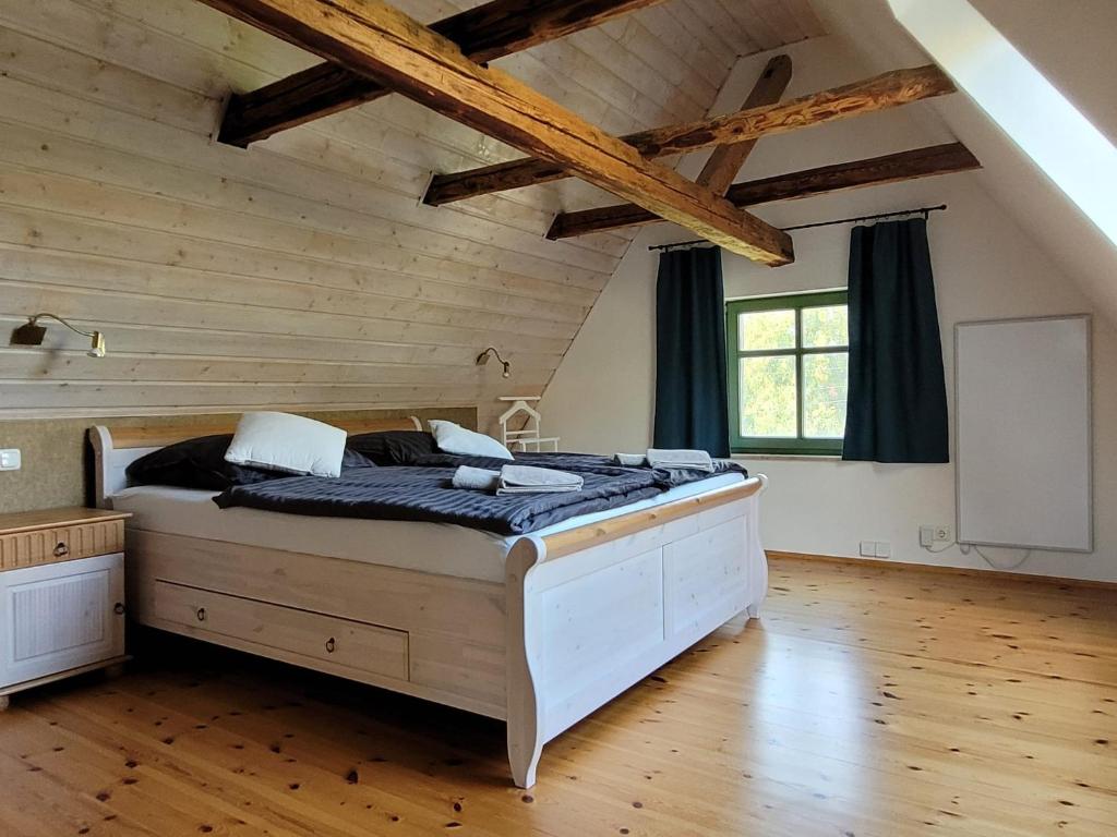 Postel nebo postele na pokoji v ubytování Unterkunft am Weinberg