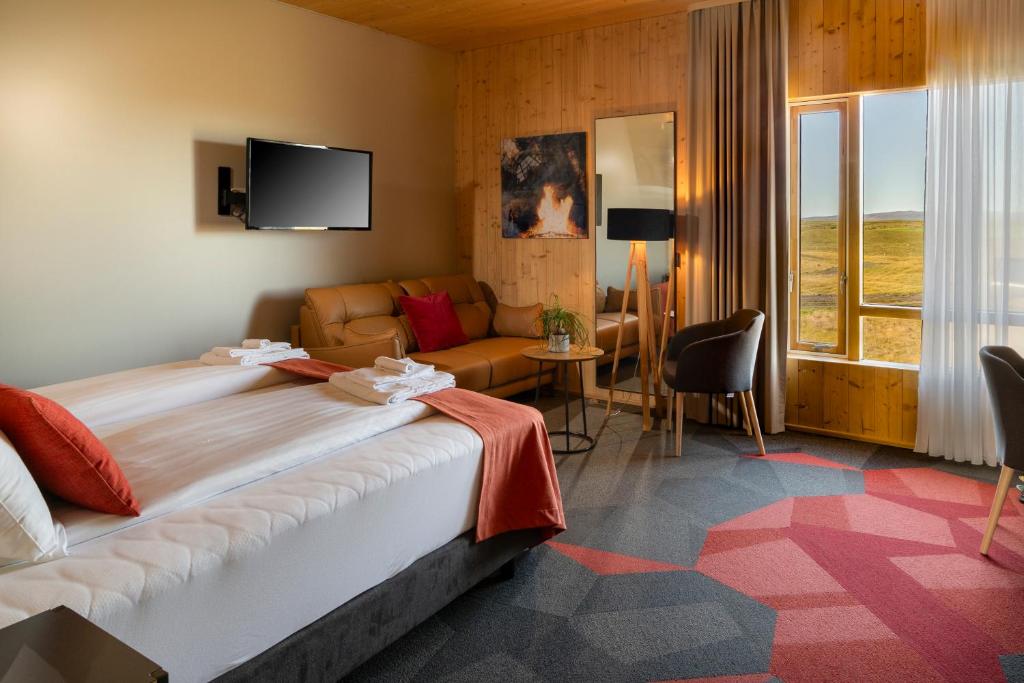 Postel nebo postele na pokoji v ubytování Landhotel