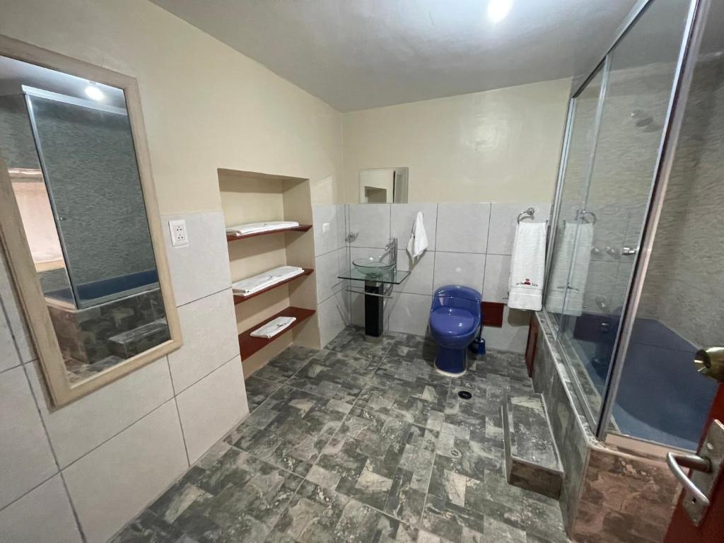 Koupelna v ubytování Anka Wasi Lodging