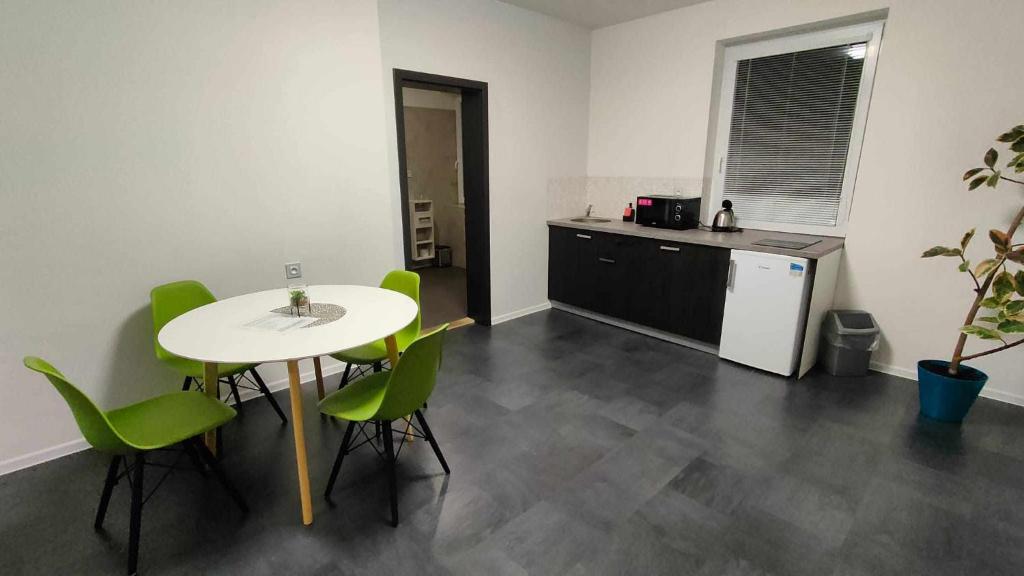 Kuchyň nebo kuchyňský kout v ubytování Apartmány u golfu