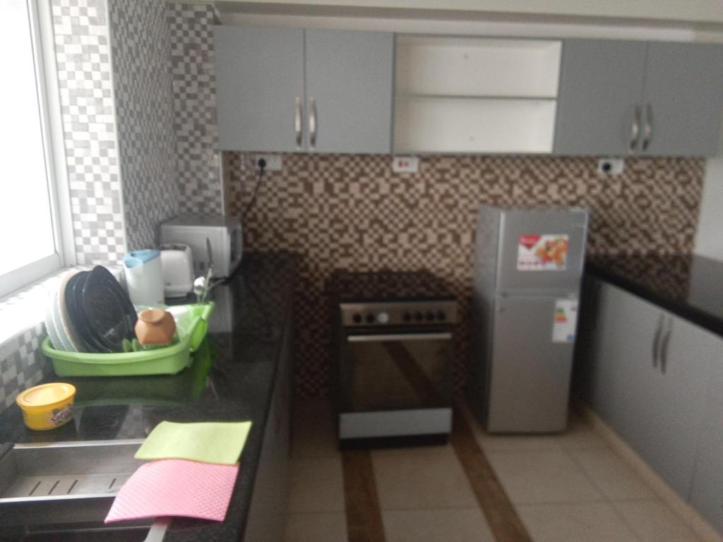 Kuchyň nebo kuchyňský kout v ubytování D2W Residency Suites