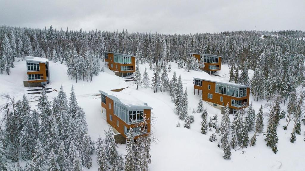 Les Chalets du Massif de Charlevoix v zimě