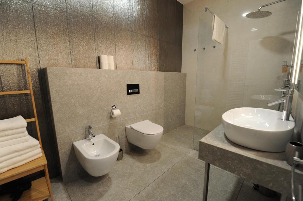 Koupelna v ubytování Argo Apartments